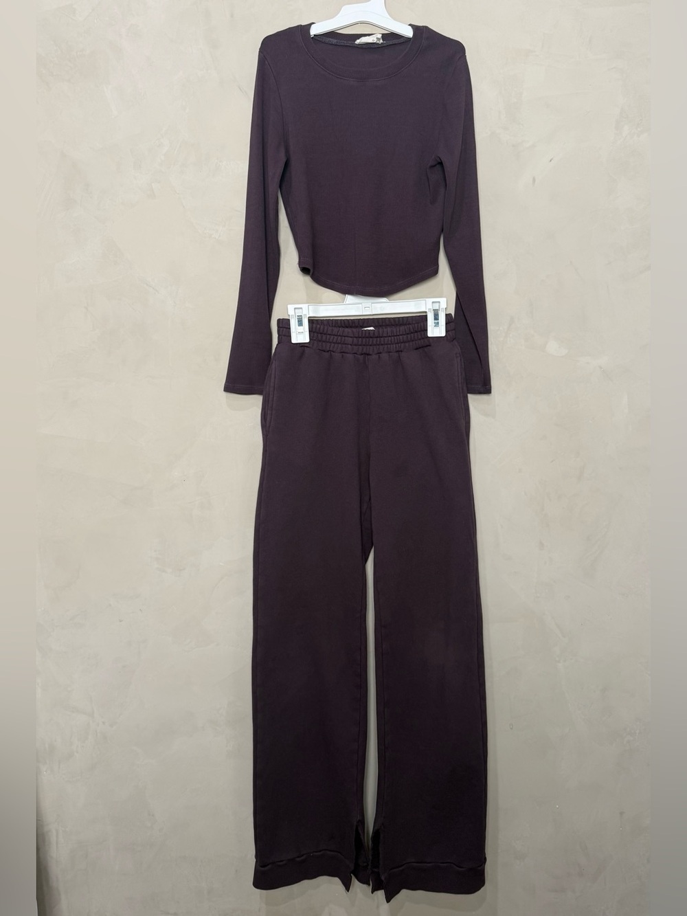 Tenly Girls Purple 2-Piece Lounge Set Long Sleeve Top & Wide Leg Pants
